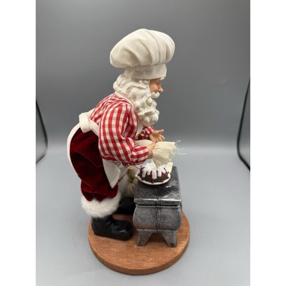 Santa Chef Baker Figurine with Stove Christmas Holiday Decor 11” - Picture 2 of 7